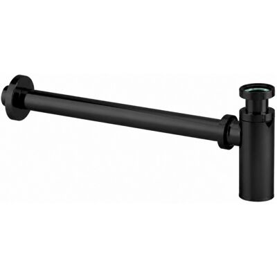 Valentin - Sifón Cilíndrico De 32 Mm Con Tubo, Salida De Pared De 300 Mm, Negro Valentin - Sifón Cilíndrico De 32 Mm Con Tubo, Salida De Pared De 300 Mm, Negro