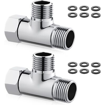OEM 2 Piezas Tipo T De 1/2 Pulgada, Distribuidor De Agua De Latón De 3 Vías Con 12 Juntas, Adaptador En T, Sistema De Ducha Universal, Válvula De Conversión De Agua, Para Baño, Grifo OEM 2 Piezas Tipo T De 1/2 Pulgada, Distribuidor De Agua De Latón De 3 Vías Con 12 Juntas, Adaptador En T, Sistema De Ducha Universal, Válvula De Conversión De Agua, Para Baño, Grifo