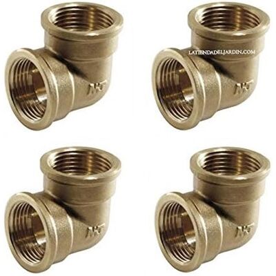 Suinga - Pack 4 Codo Latón Hembra 1 1/4'' Accesorio Laton Aenor Codo Rosca Hembra 1 1/4'' Unión Tubos Riego Conector Latón Tubos Suinga - Pack 4 Codo Latón Hembra 1 1/4'' Accesorio Laton Aenor Codo Rosca Hembra 1 1/4'' Unión Tubos Riego Conector Latón Tubos