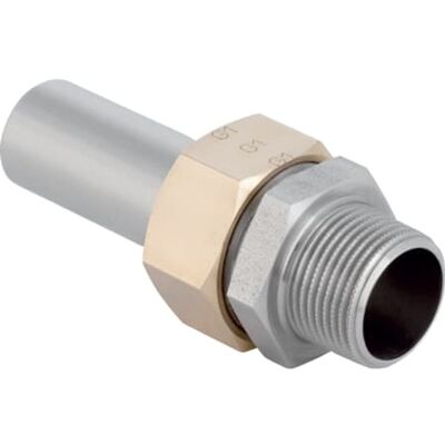 Geberit Mapress Acero Inoxidable Racor De Transición Con Rosca Macho Y Extremo De Inserción, Dn 25, 35407 Geberit Mapress Acero Inoxidable Racor De Transición Con Rosca Macho Y Extremo De Inserción, Dn 25, 35407