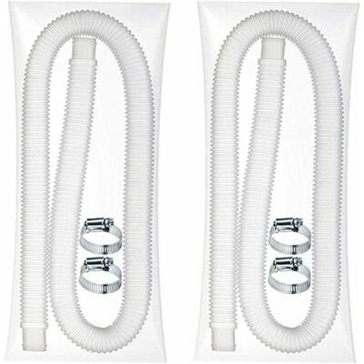 DPZO Cubierta Universal Flexible Para Piscinas – Manguera De Repuesto Para Piscinas Elevadas – Incluye 2 Mangueras Blancas Para Bomba De Filtro Con 4 Conectores Metálicos (diámetro: 32 Mm, Longitud: 1,5 M) DPZO Cubierta Universal Flexible Para Piscinas – Manguera De Repuesto Para Piscinas Elevadas – Incluye 2 Mangueras Blancas Para Bomba De Filtro Con 4 Conectores Metálicos (diámetro: 32 Mm, Longitud: 1,5 M)