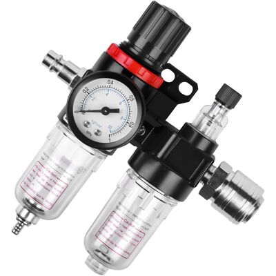 Reductor De Aire Comprimido: Separador De Agua De 1/4' Reductor De Presión De Aire Comprimido Con Acoplamientos Rápidos Y Manómetro, Filtro De Aire, Regulador De Presión De Aire Comprimido Uni - Csparkv Reductor De Aire Comprimido: Separador De Agua De 1/4' Reductor De Presión De Aire Comprimido Con Acoplamientos Rápidos Y Manómetro, Filtro De Aire, Regulador De Presión De Aire Comprimido Uni - Csparkv