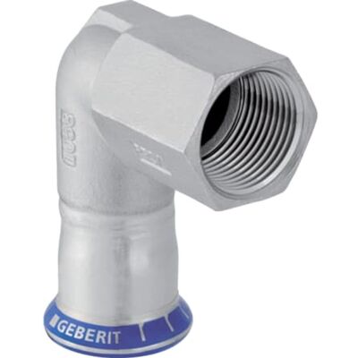 Geberit Mapress Acero Inoxidable Codo De Transición 90° Con Rosca Hembra (sin Labs), Dn 20, 83805 Geberit Mapress Acero Inoxidable Codo De Transición 90° Con Rosca Hembra (sin Labs), Dn 20, 83805