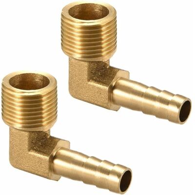 DPZO Conector De Manguera De Latón De 90° Con Espiga, Ángulo De 8 Mm, Rosca Macho De 3/8", 2 Piezas DPZO Conector De Manguera De Latón De 90° Con Espiga, Ángulo De 8 Mm, Rosca Macho De 3/8", 2 Piezas