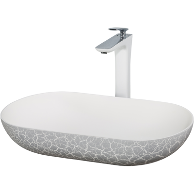 Lavabo de mineral Bernstein O-540 gris mate - Lavabo de baño Lavabo de mineral Bernstein O-540 gris mate - Lavabo de baño