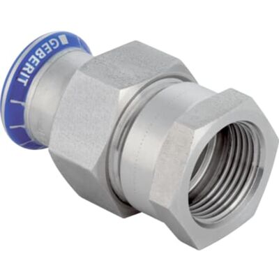 Geberit Mapress Acero Inoxidable Manguito De Transición Con Rosca Interior, Tuerca Racor De Acero Crni (sin Labs), Dn 15, 85351 Geberit Mapress Acero Inoxidable Manguito De Transición Con Rosca Interior, Tuerca Racor De Acero Crni (sin Labs), Dn 15, 85351