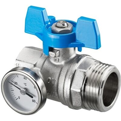 Oventrop - Toque tourn. esfera. - sello plano - manija azul DN25 1 Fx1 m - Valve Oventrop - Toque tourn. esfera. - sello plano - manija azul DN25 1 Fx1 m - Valve