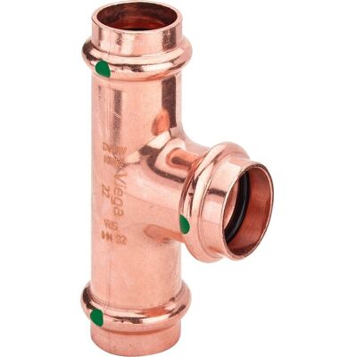 Viega T-Forma en Cobre 22x15x18mm - Conexión de Tubería Viega T-Forma en Cobre 22x15x18mm - Conexión de Tubería