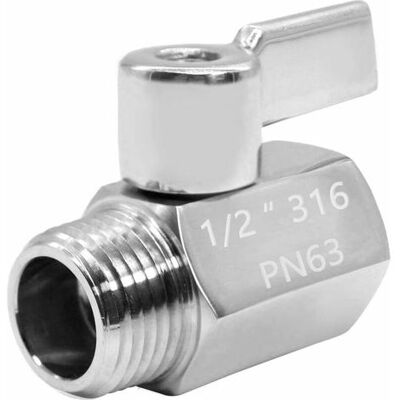 OEM Mini Válvula De Bola De Acero Inoxidable (316), Rosca Macho Npt De 1/2" X Rosca Hembra Npt, Mini Válvula De Cierre De Bola (paquete De 1) OEM Mini Válvula De Bola De Acero Inoxidable (316), Rosca Macho Npt De 1/2" X Rosca Hembra Npt, Mini Válvula De Cierre De Bola (paquete De 1)
