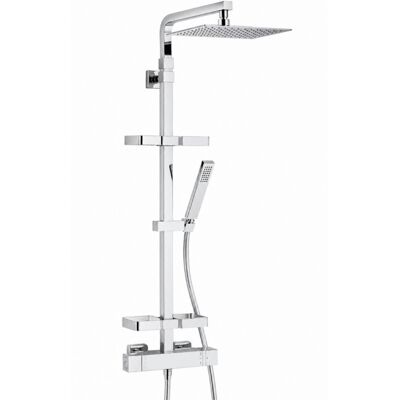 VALENTIN Columna De Ducha Termostática "touareg" Nf, Latón Macizo Cromado, Altura Regulable VALENTIN Columna De Ducha Termostática "touareg" Nf, Latón Macizo Cromado, Altura Regulable