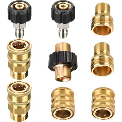 OEM Juego De 9 Adaptadores Para Limpiadoras De Alta Presión: Conector Rápido M22 A 3/8", Acoplamiento Rápido De 3/4", Adaptador De Manguera M22 (rosca Macho). OEM Juego De 9 Adaptadores Para Limpiadoras De Alta Presión: Conector Rápido M22 A 3/8", Acoplamiento Rápido De 3/4", Adaptador De Manguera M22 (rosca Macho).