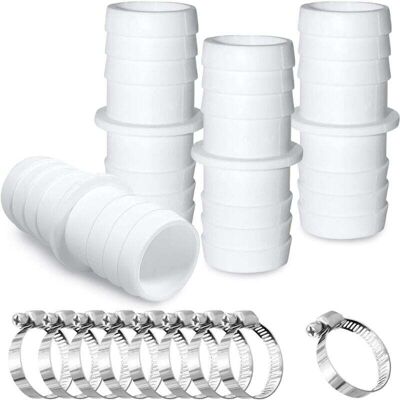 DPZO Juego De 4 Conectores De Manguera Con Abrazaderas, Adaptador De Conexión Para Piscina De 38 Mm A 38 Mm, Adaptador De Manguera Para Piscina DPZO Juego De 4 Conectores De Manguera Con Abrazaderas, Adaptador De Conexión Para Piscina De 38 Mm A 38 Mm, Adaptador De Manguera Para Piscina