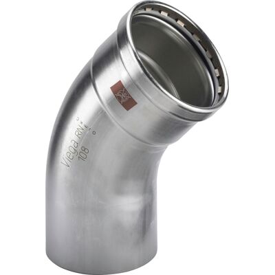 Viega Temponox Xl Codo 45 Grados, D 76,1mm Acero Inoxidable Modelo 1726.1xl, 810047 Viega Temponox Xl Codo 45 Grados, D 76,1mm Acero Inoxidable Modelo 1726.1xl, 810047