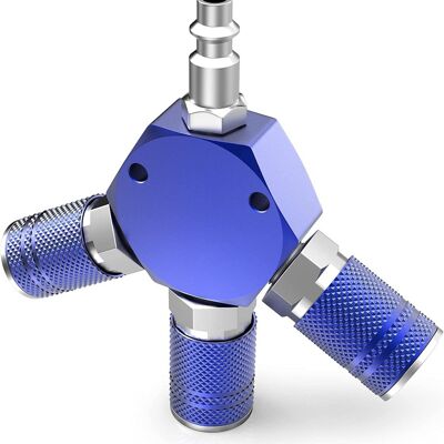 OEM Conectores De Manguera De Aire De 3 Vías, 1/4" Npt, Para Compresores De Aire (azul). OEM Conectores De Manguera De Aire De 3 Vías, 1/4" Npt, Para Compresores De Aire (azul).