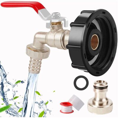 FOCTRO Adaptador Universal S60x6 Ibc, Con Rosca De 1/2 Pulgada Y Rosca Gruesa, Adaptador De Válvula De Latón Impermeable Para Conexión De Manguera De Jardín, Adaptador Para Contenedores. FOCTRO Adaptador Universal S60x6 Ibc, Con Rosca De 1/2 Pulgada Y Rosca Gruesa, Adaptador De Válvula De Latón Impermeable Para Conexión De Manguera De Jardín, Adaptador Para Contenedores.