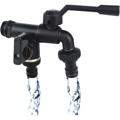 DPZO Grifo Doble Mejorado Para Jardín Exterior, Con Conexiones Para Manguera De 1/2 Pulgada Y Dos De 3/4 De Pulgada, Resistente A La Corrosión Y A Las Heladas. DPZO Grifo Doble Mejorado Para Jardín Exterior, Con Conexiones Para Manguera De 1/2 Pulgada Y Dos De 3/4 De Pulgada, Resistente A La Corrosión Y A Las Heladas.
