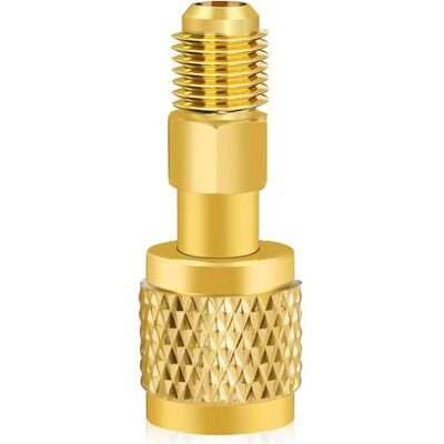 OEM Adaptador De Latón Para Refrigerante R32/r454b, Rosca Inversa Hembra De 1/4" A Macho De 1/4", Mango Antideslizante, Compatible Con Tanques Y Sistemas Divididos De R-454b/r-32. OEM Adaptador De Latón Para Refrigerante R32/r454b, Rosca Inversa Hembra De 1/4" A Macho De 1/4", Mango Antideslizante, Compatible Con Tanques Y Sistemas Divididos De R-454b/r-32.