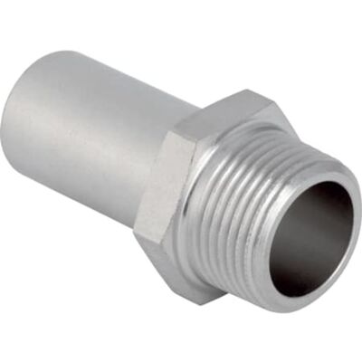 Geberit Mapress Acero Inoxidable Transición Con Rosca Macho Y Extremo De Inserción, Dn 40, 31939 Geberit Mapress Acero Inoxidable Transición Con Rosca Macho Y Extremo De Inserción, Dn 40, 31939