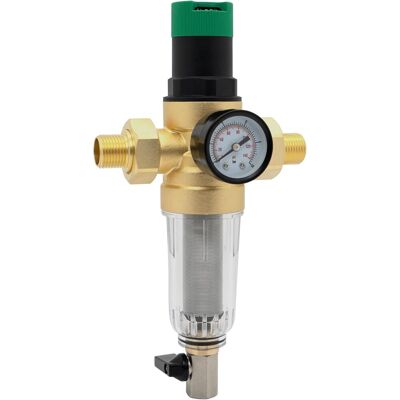 OEM Reductor De Presión De Latón De 1/2 Pulgada (15/21 Dn 15), Regulador De Presión De Agua Reutilizable Con Filtro Autolimpiante Y Manómetro. OEM Reductor De Presión De Latón De 1/2 Pulgada (15/21 Dn 15), Regulador De Presión De Agua Reutilizable Con Filtro Autolimpiante Y Manómetro.