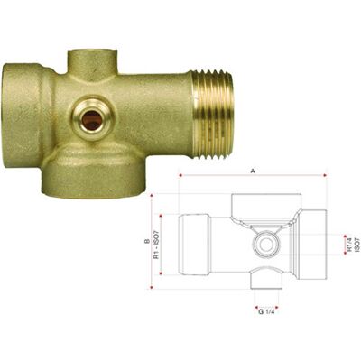 Conector De 5 Vías En Latón Itap 1" A.110 – Conexión Multifuncional Para Autoclaves Conector De 5 Vías En Latón Itap 1" A.110 – Conexión Multifuncional Para Autoclaves