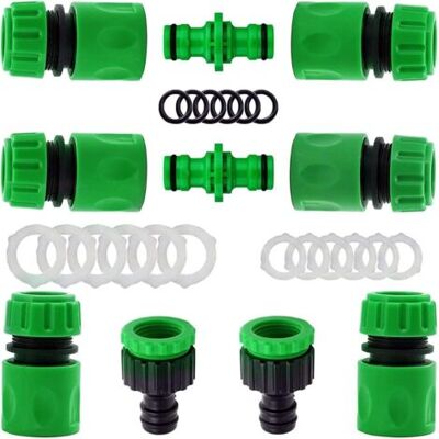 YMYNY Juego De 10 Conectores Rápidos Para Manguera De Jardín (6 Conectores Rápidos De 1/2", 2 Conectores Dobles, 2 Conectores Para Boquilla De Grifo). YMYNY Juego De 10 Conectores Rápidos Para Manguera De Jardín (6 Conectores Rápidos De 1/2", 2 Conectores Dobles, 2 Conectores Para Boquilla De Grifo).