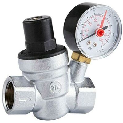 YMYNY Válvula Reductora De Presión De Agua Ajustable Dn15 Con Manómetro, Regulador De Presión De Agua De 1/2 Pulgada Con Manómetro YMYNY Válvula Reductora De Presión De Agua Ajustable Dn15 Con Manómetro, Regulador De Presión De Agua De 1/2 Pulgada Con Manómetro