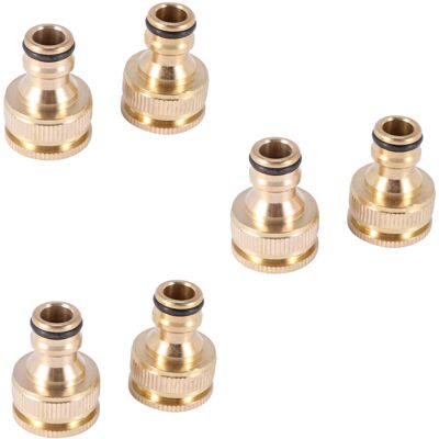 OEM Paquete De 6 Adaptadores De Grifo De Latón Con Rosca Hembra De 1/2 Pulgada Para Manguera De Jardín. OEM Paquete De 6 Adaptadores De Grifo De Latón Con Rosca Hembra De 1/2 Pulgada Para Manguera De Jardín.