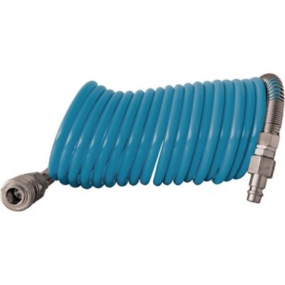 EWO Juego de Mangueras en Espiral - 4mm/6mm - 2.5m - Conexiones de Acero - Resistente a Gases EWO Juego de Mangueras en Espiral - 4mm/6mm - 2.5m - Conexiones de Acero - Resistente a Gases