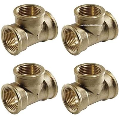 Suinga - Pack 4 Te Latón Hembra 1 1/2'' Accesorio Laton Aenor Te Rosca Hembra 1 1/2'' Unión Tubos Riego Conector Latón Tubos Suinga - Pack 4 Te Latón Hembra 1 1/2'' Accesorio Laton Aenor Te Rosca Hembra 1 1/2'' Unión Tubos Riego Conector Latón Tubos