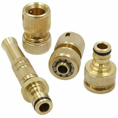 Ahlsen - Juego Completo De Pistola Pulverizadora De Latón Con Rosca Macho 3/4, Dos Conectores Rápidos Con Rosca Hembra Para Manguera De 1/2 (15 Mm) Y Boquilla Para Manguera Con Ajuste De Pulverización P Ahlsen - Juego Completo De Pistola Pulverizadora De Latón Con Rosca Macho 3/4, Dos Conectores Rápidos Con Rosca Hembra Para Manguera De 1/2 (15 Mm) Y Boquilla Para Manguera Con Ajuste De Pulverización P