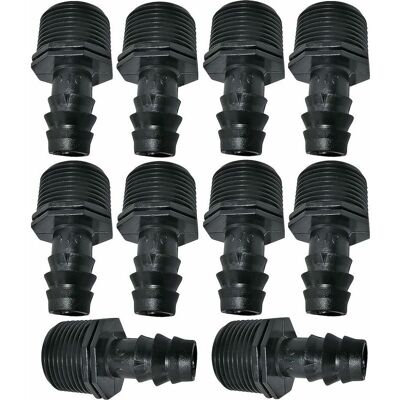 OEM Paquete De 10 Adaptadores/conectores Macho Con Púas, 16 Mm X 3/4" De Diámetro, Rosca Externa, Para Tuberías De Riego Por Goteo (para Tuberías De 16 Mm De Diámetro) - Conector Para Sistema De Riego/asp OEM Paquete De 10 Adaptadores/conectores Macho Con Púas, 16 Mm X 3/4" De Diámetro, Rosca Externa, Para Tuberías De Riego Por Goteo (para Tuberías De 16 Mm De Diámetro) - Conector Para Sistema De Riego/asp