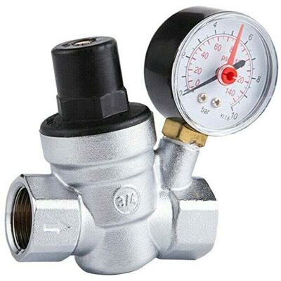 DPZO Válvula Reductora De Presión De Agua Ajustable Dn20 Con Manómetro, Regulador De Presión De Agua De 3/4 De Pulgada Con Manómetro DPZO Válvula Reductora De Presión De Agua Ajustable Dn20 Con Manómetro, Regulador De Presión De Agua De 3/4 De Pulgada Con Manómetro