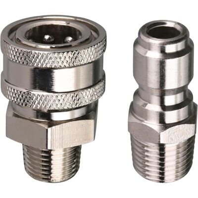 DPZO Kit Adaptador De Conexión Rápida Para Hidrolavadora De Alta Presión, Rosca Macho De 9,5 Mm, 5000 Psi, 1 3/8'' Kit De Conexión Rápida - Macho DPZO Kit Adaptador De Conexión Rápida Para Hidrolavadora De Alta Presión, Rosca Macho De 9,5 Mm, 5000 Psi, 1 3/8'' Kit De Conexión Rápida - Macho