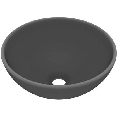 HELLOSHOP26 Lavabo Redondo De Lujo 32,5 Cm De Diámetro Cerámica Gris Oscuro Mate 020002714 HELLOSHOP26 Lavabo Redondo De Lujo 32,5 Cm De Diámetro Cerámica Gris Oscuro Mate 020002714