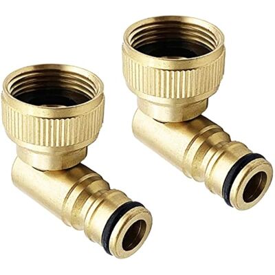 OEM Juego De 2 Conectores Angulares – Sistema De Conexión – Rosca Hembra De 3/4" (26,5 Mm/g3/4") – Adaptador De Manguera De Latón OEM Juego De 2 Conectores Angulares – Sistema De Conexión – Rosca Hembra De 3/4" (26,5 Mm/g3/4") – Adaptador De Manguera De Latón