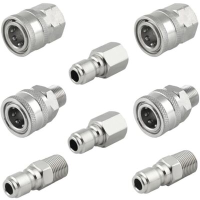 OEM Juego De Adaptadores Para Hidrolavadora,kit De Acoplamiento Rápido,acoplamiento Rápido Macho Y Hembra,rosca Interna Y Externa De 1/4,estilo 2 OEM Juego De Adaptadores Para Hidrolavadora,kit De Acoplamiento Rápido,acoplamiento Rápido Macho Y Hembra,rosca Interna Y Externa De 1/4,estilo 2