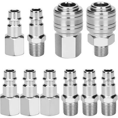 OEM 10 Piezas De Racores Para Compresor De 1/4" Bsp, Acoplamiento Neumático Rápido Europeo, Kit Para Compresor De Aire, Accesorio Para Aire, Conector De Manguera De Aire Comprimido Macho Y Hembra OEM 10 Piezas De Racores Para Compresor De 1/4" Bsp, Acoplamiento Neumático Rápido Europeo, Kit Para Compresor De Aire, Accesorio Para Aire, Conector De Manguera De Aire Comprimido Macho Y Hembra
