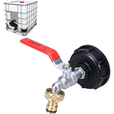 Adaptador De Tanque Minkurow (grifo De Aleación Y Boquilla De Latón) Para Conector De Rosca Ibc De 3/4 Pulgadas, Grifo De Tanque De 1000 L, Colector De Agua De Lluvia, Válvula De Ajuste De Salida De G Adaptador De Tanque Minkurow (grifo De Aleación Y Boquilla De Latón) Para Conector De Rosca Ibc De 3/4 Pulgadas, Grifo De Tanque De 1000 L, Colector De Agua De Lluvia, Válvula De Ajuste De Salida De G