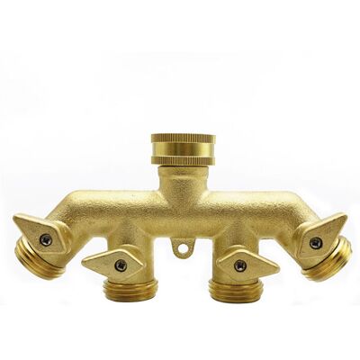 Ahlsen - Divisor De Manguera (4 Vías) Adaptador De Manguera De Jardín De Latón Adaptador Divisor De Cuatro Vías Conector De Grifo De Válvula De Bola Una Pieza Ahlsen - Divisor De Manguera (4 Vías) Adaptador De Manguera De Jardín De Latón Adaptador Divisor De Cuatro Vías Conector De Grifo De Válvula De Bola Una Pieza