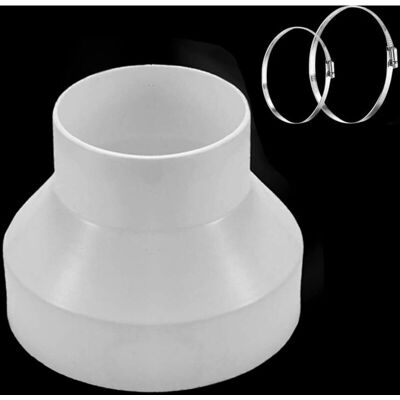 OEM Reductor De Conducto Abs De 150 Mm A 100 Mm Con 2 Abrazaderas De Acero Inoxidable Adaptador De Tubo De Ventilación Universal Conector Reductor OEM Reductor De Conducto Abs De 150 Mm A 100 Mm Con 2 Abrazaderas De Acero Inoxidable Adaptador De Tubo De Ventilación Universal Conector Reductor