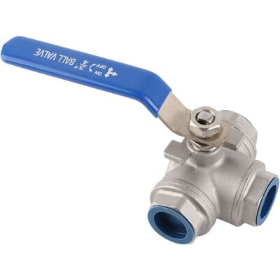 INEASICER Válvula De Bola De Acero Inoxidable Sus304 Para Tuberías, Tres Vías, Tipo T, Rosca Hembra De 3/4 Pulgada Dn20 INEASICER Válvula De Bola De Acero Inoxidable Sus304 Para Tuberías, Tres Vías, Tipo T, Rosca Hembra De 3/4 Pulgada Dn20