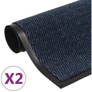 Vidaxl - Alfombras De Entrada Rectangulares De Nudo 2 Uds Azul 80x120 Cm Vidaxl - Alfombras De Entrada Rectangulares De Nudo 2 Uds Azul 80x120 Cm