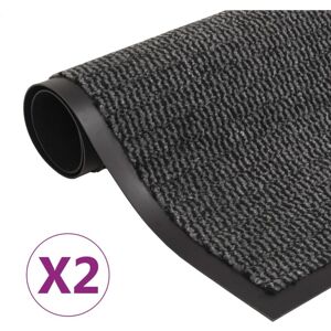 Vidaxl - Alfombras De Entrada Rectangulares De Nudo 2 Uds Gris 90x150 Cm Vidaxl - Alfombras De Entrada Rectangulares De Nudo 2 Uds Gris 90x150 Cm