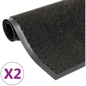 Vidaxl - Alfombras De Entrada Rectangulares De Nudo 2 Uds Negro 90x150cm Vidaxl - Alfombras De Entrada Rectangulares De Nudo 2 Uds Negro 90x150cm