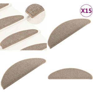 VIDAXL Felpudos Para Escaleras 15 Unidades 65x21x4 Cm Marrón Semicircular Grande - Alfombras Anti Resbalón - Alfombras Para Peldaños VIDAXL Felpudos Para Escaleras 15 Unidades 65x21x4 Cm Marrón Semicircular Grande - Alfombras Anti Resbalón - Alfombras Para Peldaños