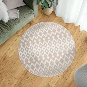 Paco Home Ø 160 cm - Alfombra Beige para Interior y Exterior Paco Home Ø 160 cm - Alfombra Beige para Interior y Exterior