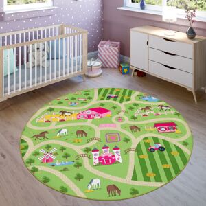 Paco Home Alfombra Infantil, Alfombra De Juego Para Habitaciones Infantiles, Paisaje Y Caballos, En Verde Ø 200 Cm Redondo Paco Home Alfombra Infantil, Alfombra De Juego Para Habitaciones Infantiles, Paisaje Y Caballos, En Verde Ø 200 Cm Redondo