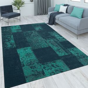 Alfombra Salon De Habitacion Pelo Corto Vintage Motivo Oriental Ornament 80x150 Cm, Turquesa - Paco Home Alfombra Salon De Habitacion Pelo Corto Vintage Motivo Oriental Ornament 80x150 Cm, Turquesa - Paco Home