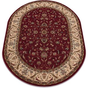 Alfombra de Lana Łuszczów OMEGA Oval ARIES Flores Rojo Rubí - Alfombra de Lana Alfombra de Lana Łuszczów OMEGA Oval ARIES Flores Rojo Rubí - Alfombra de Lana