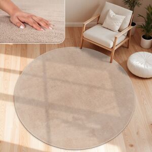 Paco Home - Alfombra Moderna Para Salón A Pelo Corto Lavable Suave Uni Efecto Piel Antideslizante Beige, Ø 200 Cm Redon Paco Home - Alfombra Moderna Para Salón A Pelo Corto Lavable Suave Uni Efecto Piel Antideslizante Beige, Ø 200 Cm Redon